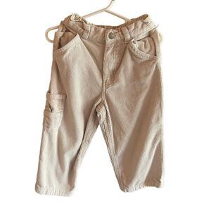Cherokee boys 3T tan khakis pants elastic back waist EUC cargo